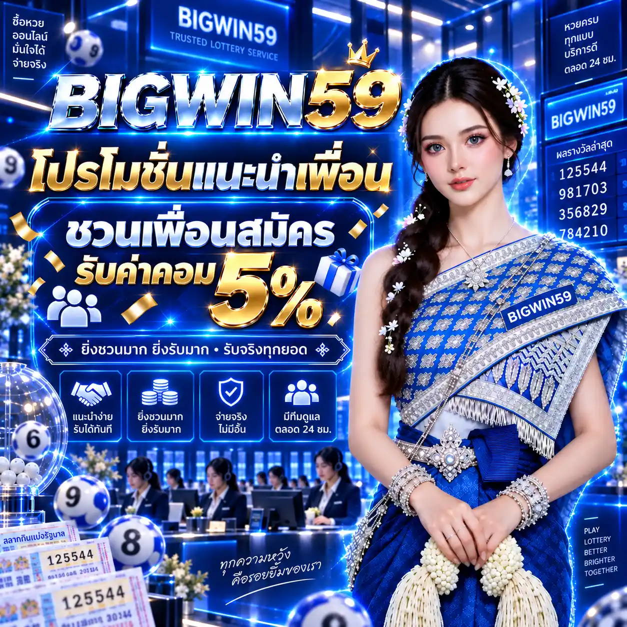 BIGWIN59 โปรโมชั่นแนะนำเพื่อน ชวนเพื่อนสมัคร รับค่าคอม 5%